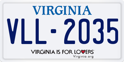 VA license plate VLL2035