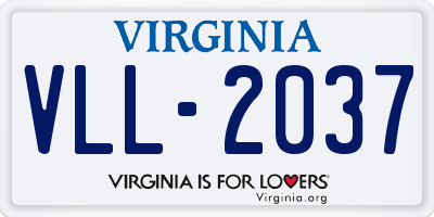 VA license plate VLL2037