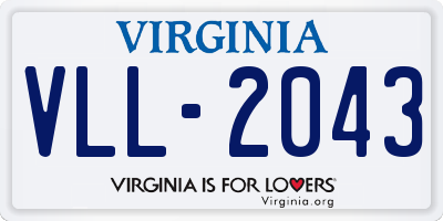 VA license plate VLL2043