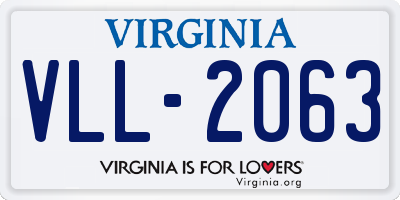 VA license plate VLL2063