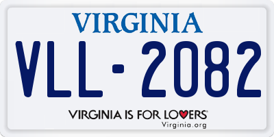 VA license plate VLL2082