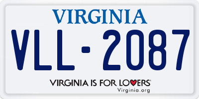 VA license plate VLL2087