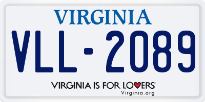 VA license plate VLL2089