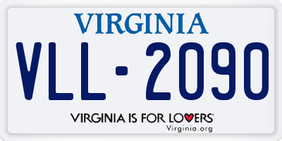 VA license plate VLL2090