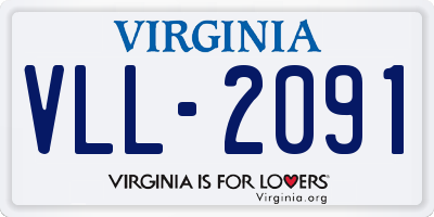 VA license plate VLL2091