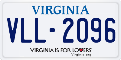 VA license plate VLL2096