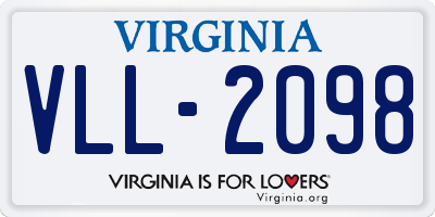 VA license plate VLL2098