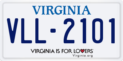 VA license plate VLL2101