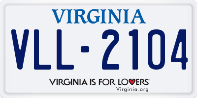 VA license plate VLL2104