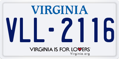 VA license plate VLL2116