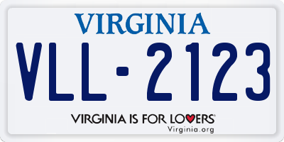 VA license plate VLL2123