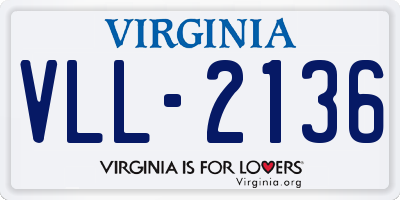 VA license plate VLL2136