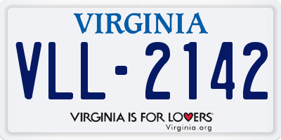 VA license plate VLL2142