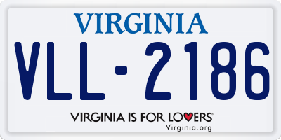 VA license plate VLL2186