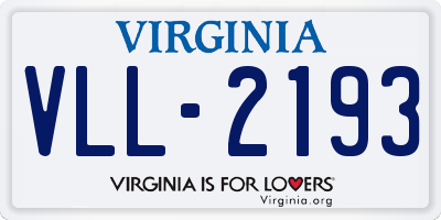 VA license plate VLL2193