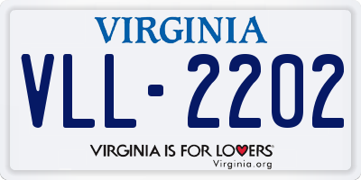 VA license plate VLL2202