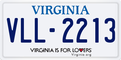 VA license plate VLL2213