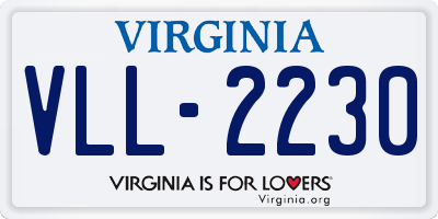 VA license plate VLL2230