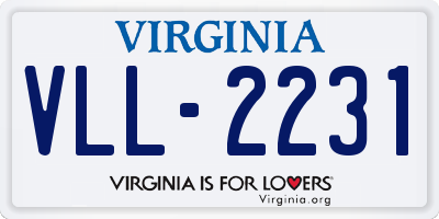 VA license plate VLL2231