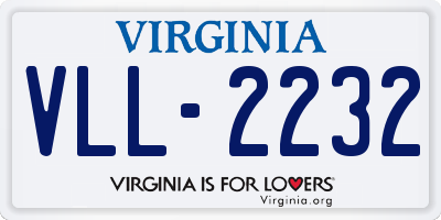 VA license plate VLL2232