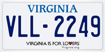 VA license plate VLL2249