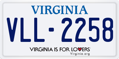 VA license plate VLL2258