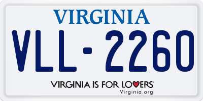 VA license plate VLL2260