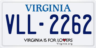 VA license plate VLL2262