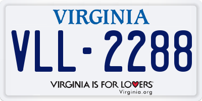 VA license plate VLL2288