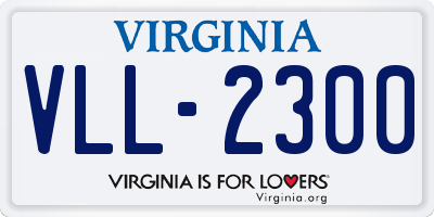 VA license plate VLL2300