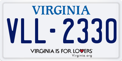 VA license plate VLL2330