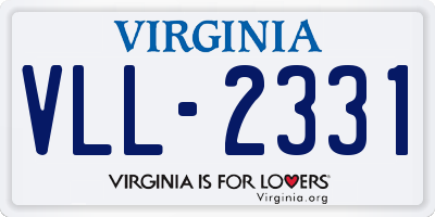 VA license plate VLL2331