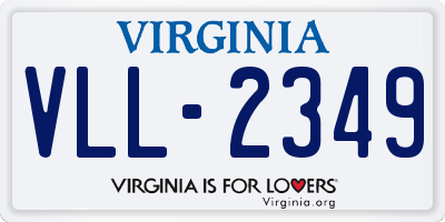 VA license plate VLL2349