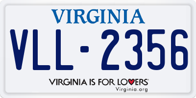 VA license plate VLL2356