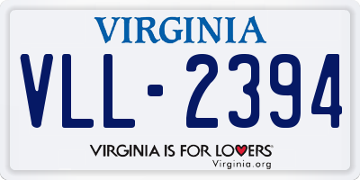 VA license plate VLL2394