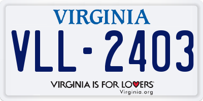 VA license plate VLL2403