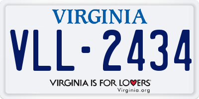 VA license plate VLL2434