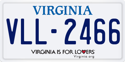 VA license plate VLL2466