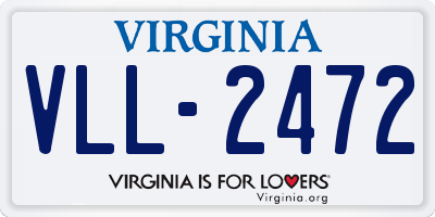 VA license plate VLL2472