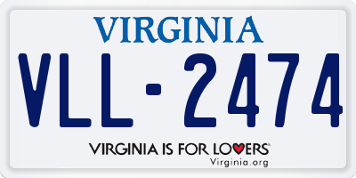 VA license plate VLL2474