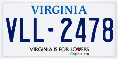 VA license plate VLL2478