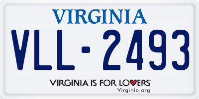 VA license plate VLL2493