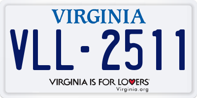 VA license plate VLL2511