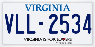 VA license plate VLL2534