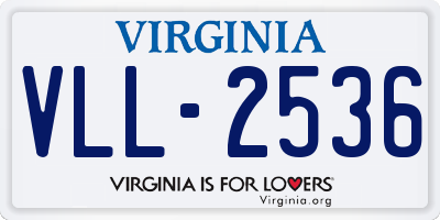 VA license plate VLL2536