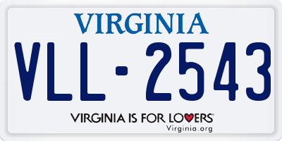 VA license plate VLL2543