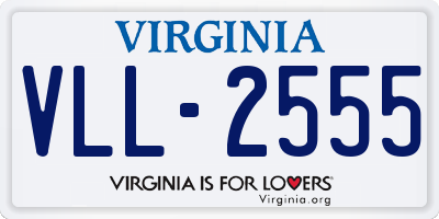 VA license plate VLL2555