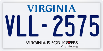 VA license plate VLL2575