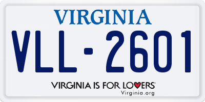 VA license plate VLL2601