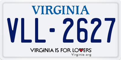 VA license plate VLL2627